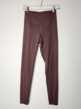 Girlfriend Collective Womens Small Brown Compression Leggings High Rise #4007